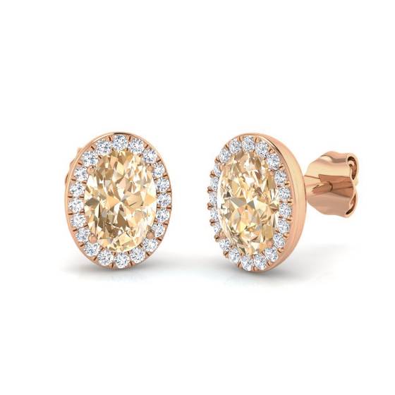 1.80ct VS/E-F Morganite and Diamond Earrings