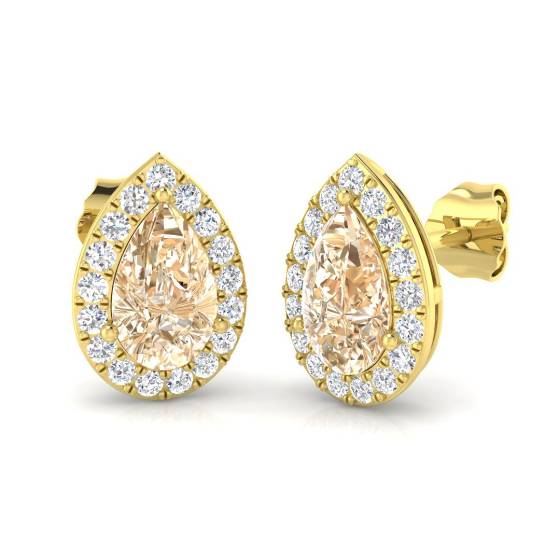 2.10ct VS/E-F Morganite and Diamond Earrings