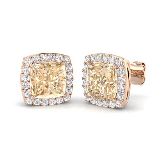 3.40ct VS/E-F Morganite and Diamond Earrings