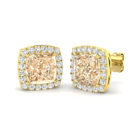 3.40ct VS/E-F Morganite and Diamond Earrings
