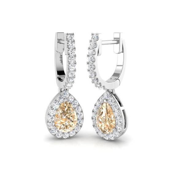 1.60ct VS/E-F Morganite and Diamond Earrings