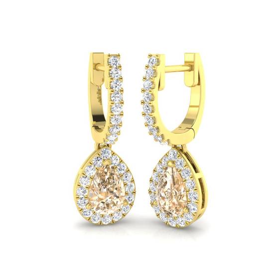 1.60ct VS/E-F Morganite and Diamond Earrings