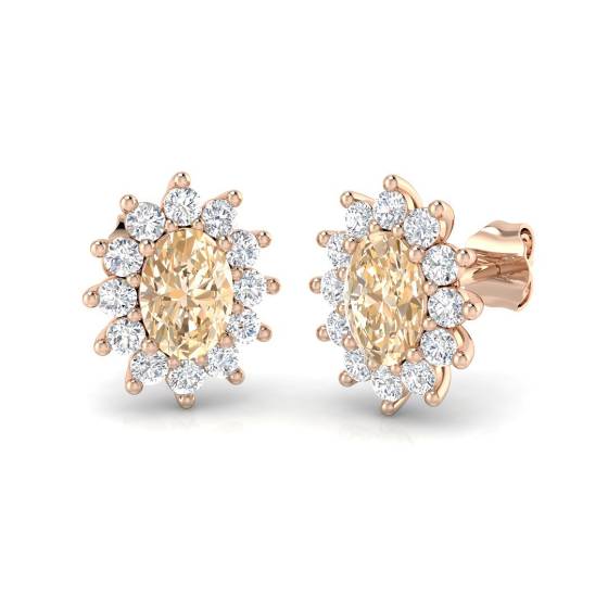 1.35ct VS/E-F Morganite and Diamond Earrings