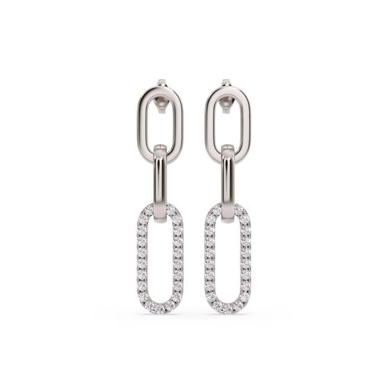 0.70ct Round Diamond Paper Clip Earrings