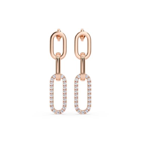 0.70ct Round Diamond Paper Clip Earrings