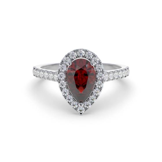 0.70ct Ruby and Diamond Cluster Ring