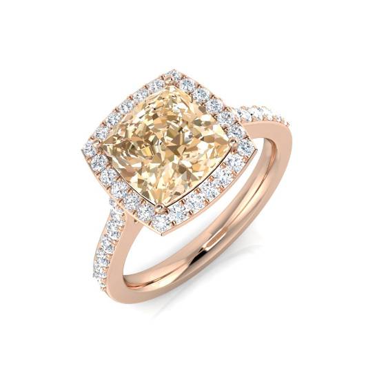 2.70ct VS/E-F Morganite and Diamond Gemstone Ring