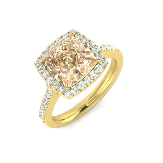 2.70ct VS/E-F Morganite and Diamond Gemstone Ring