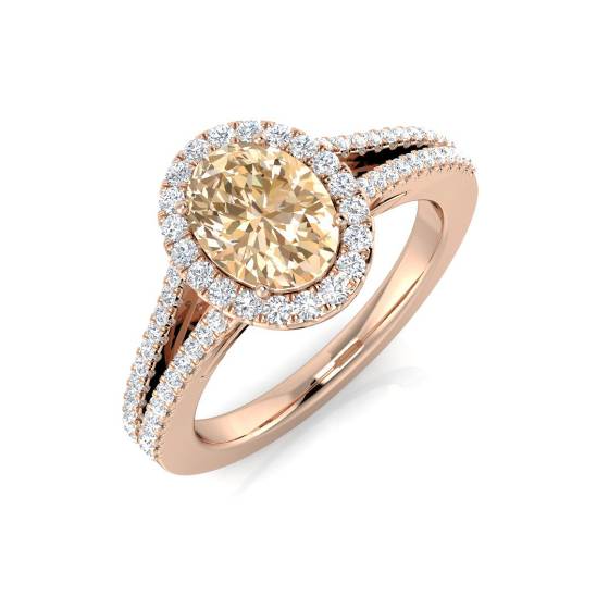 1.50ct VS/E-F Morganite and Diamond Gemstone Ring