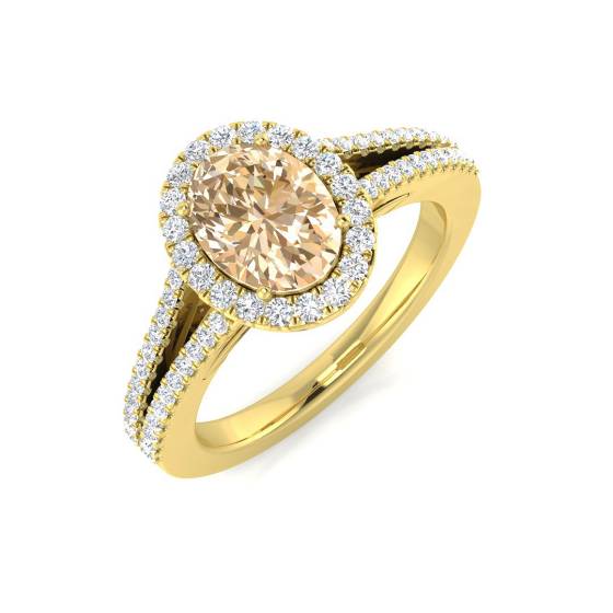 1.50ct VS/E-F Morganite and Diamond Gemstone Ring