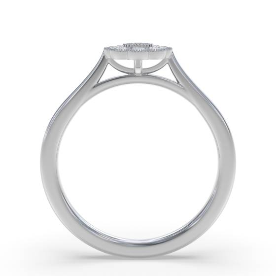 0.25ct VS/E-F Natural Round Diamond Cluster Ring in 18k White Gold