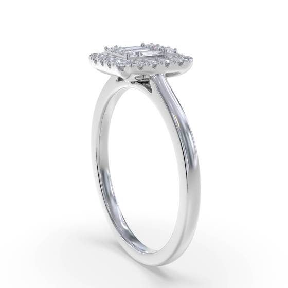 0.25ct VS/E-F Elegant Natural Round Diamond Cluster Ring in 18k White Gold