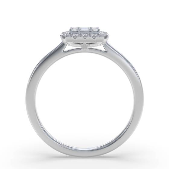 0.25ct VS/E-F Elegant Natural Round Diamond Cluster Ring in 18k White Gold