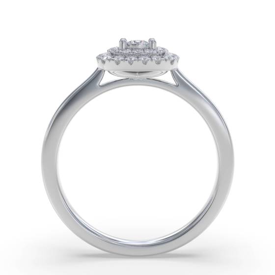0.18ct VS/E-F Natural Round Diamond Cluster Ring in 18k White Gold
