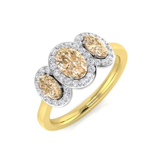 1.20ct VS/E-F Morganite and Diamond Gemstone Ring