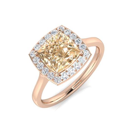 1.40ct VS/E-F Morganite and Diamond Gemstone Ring