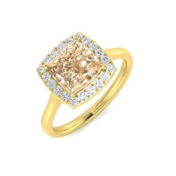 1.40ct VS/E-F Morganite and Diamond Gemstone Ring