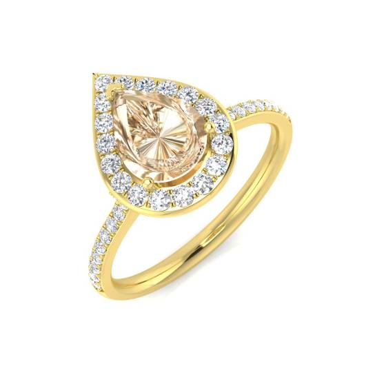 1.25ct VS/E-F Morganite and Diamond Gemstone Ring