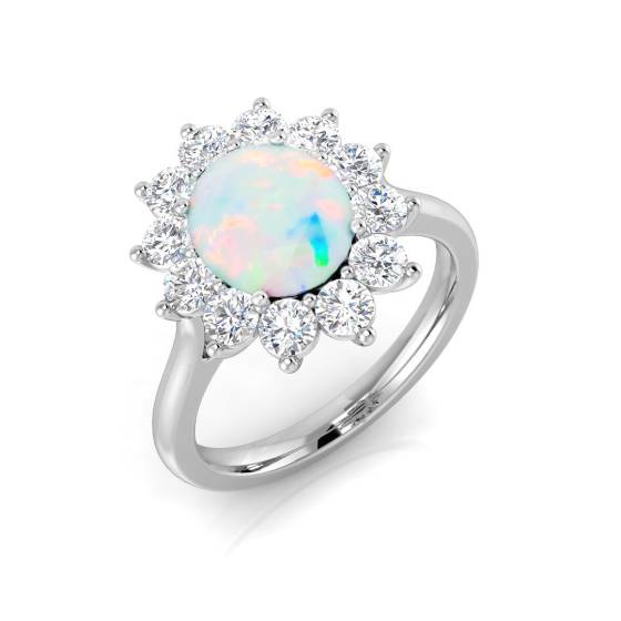 2.30ct VS/E-F Opal Halo Ring