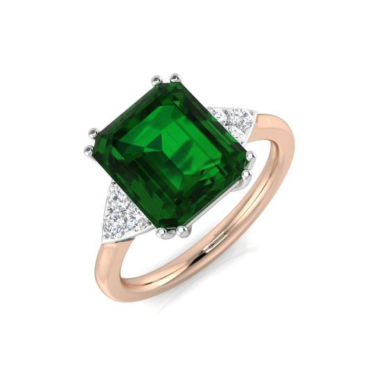 3.20ct VS/E-F Trilogy Emerald and Diamond Gemstone Ring