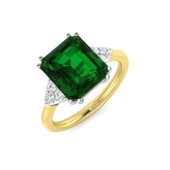 3.20ct VS/E-F Trilogy Emerald and Diamond Gemstone Ring