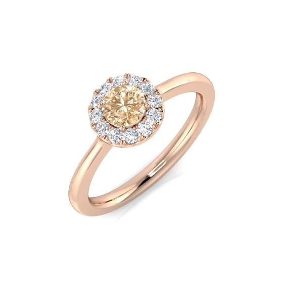 0.40ct VS/E-F Morganite and Diamond Gemstone Ring