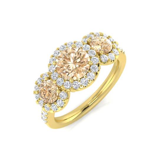 1.70ct VS/E-F Morganite and Diamond Gemstone Ring