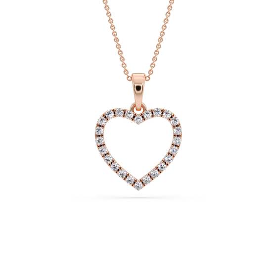 Classic Round Diamond Heart Pendant