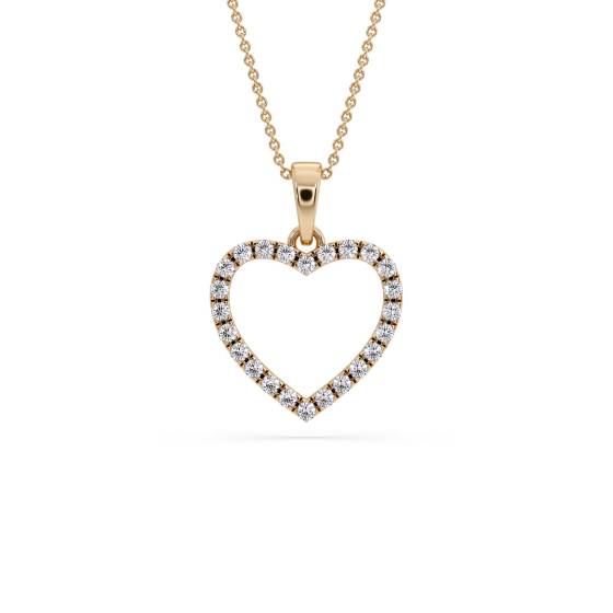 Classic Round Diamond Heart Pendant