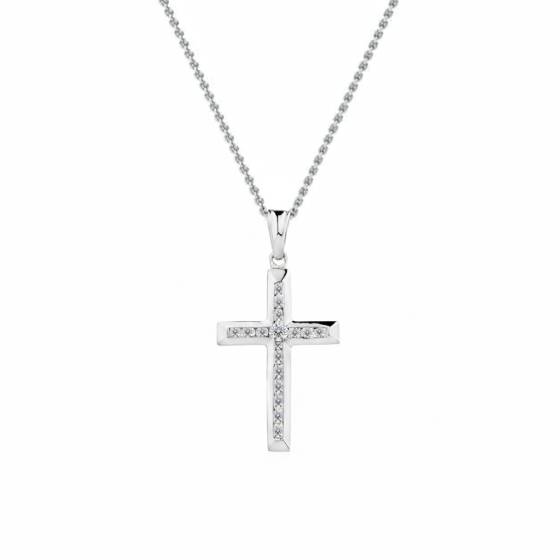 1.00ct Classic Round Diamond Cross Pendant