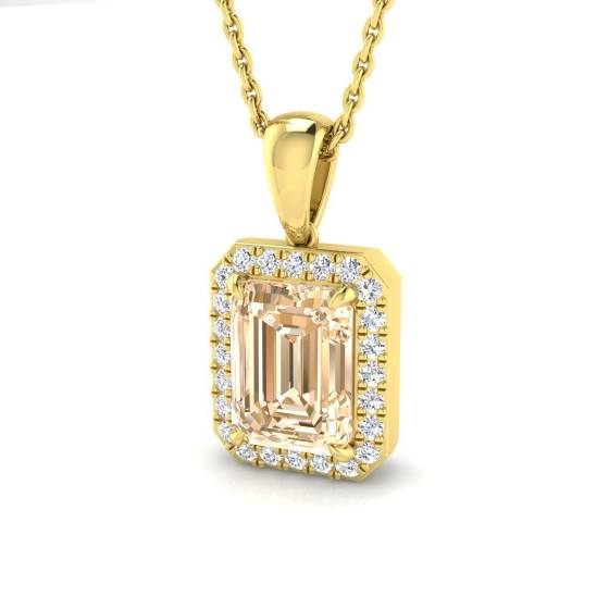 1.70ct VS/E-F Morganite and Diamond Gemstone Pendant