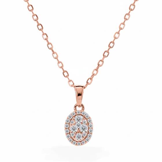 0.14ct Round Diamond Cluster Pendant