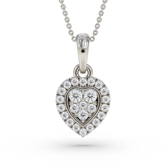 0.17ct Round Diamond Heart Shaped Pendant