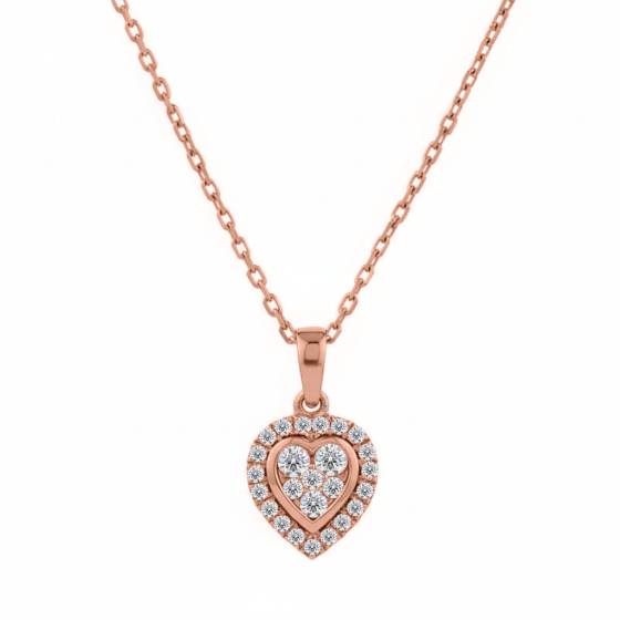 0.17ct Round Diamond Heart Shaped Pendant