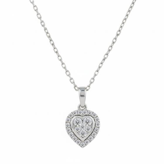 0.17ct Round Diamond Heart Shaped Pendant