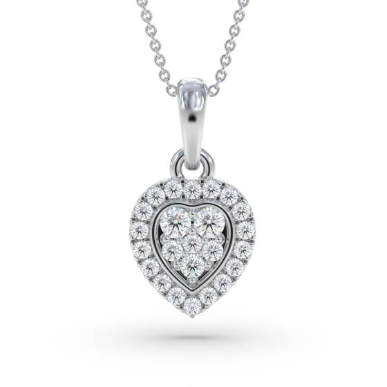 0.17ct Round Diamond Heart Shaped Pendant