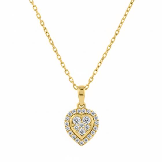 0.17ct Round Diamond Heart Shaped Pendant
