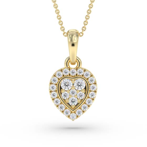 0.17ct Round Diamond Heart Shaped Pendant