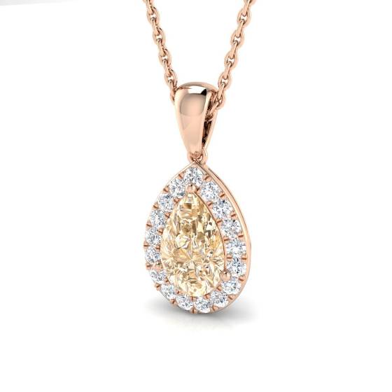 1.00ct VS/E-F Morganite and Diamond Gemstone Pendant