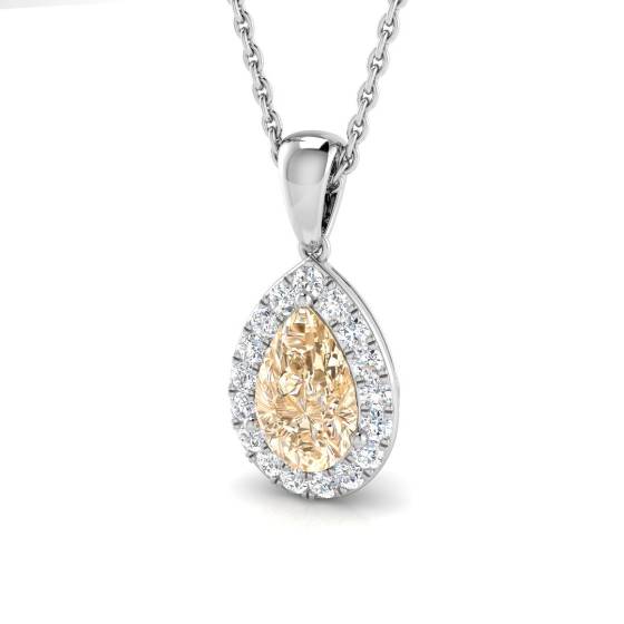 1.00ct VS/E-F Morganite and Diamond Gemstone Pendant
