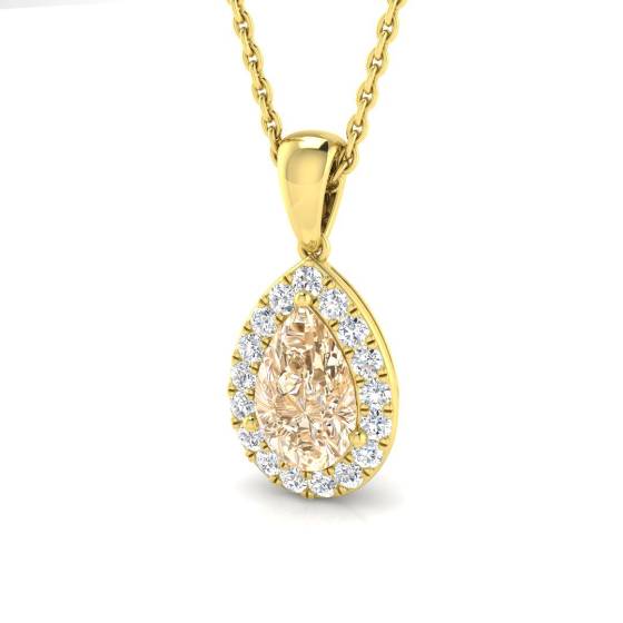 1.00ct VS/E-F Morganite and Diamond Gemstone Pendant