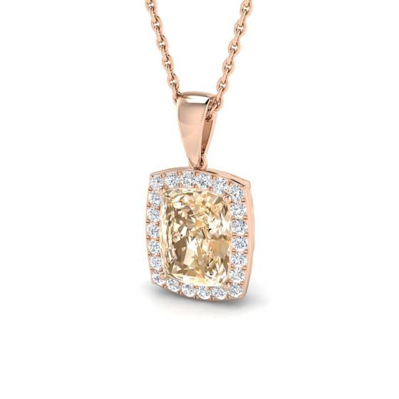 1.70ct VS/E-F Morganite and Diamond Gemstone Pendant
