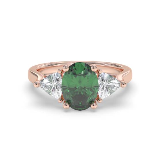 1.95ct VS/E-F Trilogy Emerald and Diamond Gemstone Ring