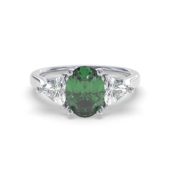 1.95ct VS/E-F Trilogy Emerald and Diamond Gemstone Ring