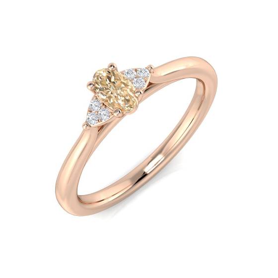 0.30ct VS/E-F Morganite and Diamond Gemstone Ring