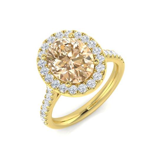 2.90ct VS/E-F Morganite and Diamond Gemstone Ring