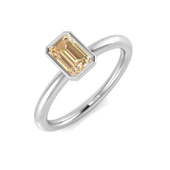 Morganite Gemstone Bezel Set Ring