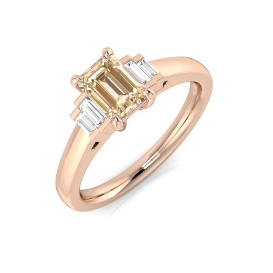 0.70ct VS/E-F Morganite and Diamond Gemstone Ring