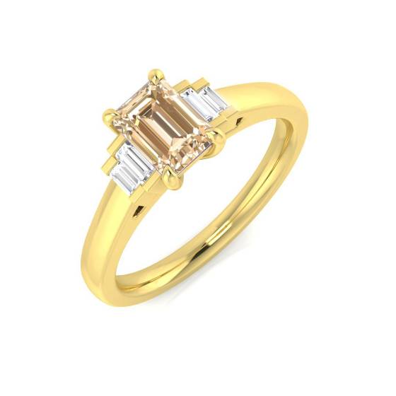 0.70ct VS/E-F Morganite and Diamond Gemstone Ring