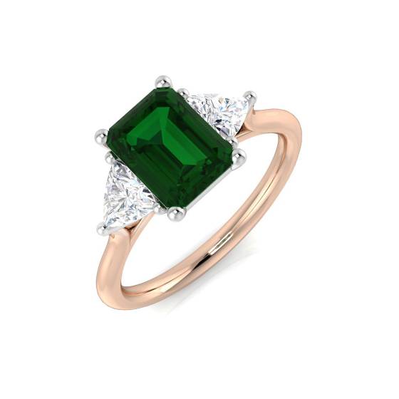 2.00ct VS/E-F Trilogy Emerald and Diamond Gemstone Ring